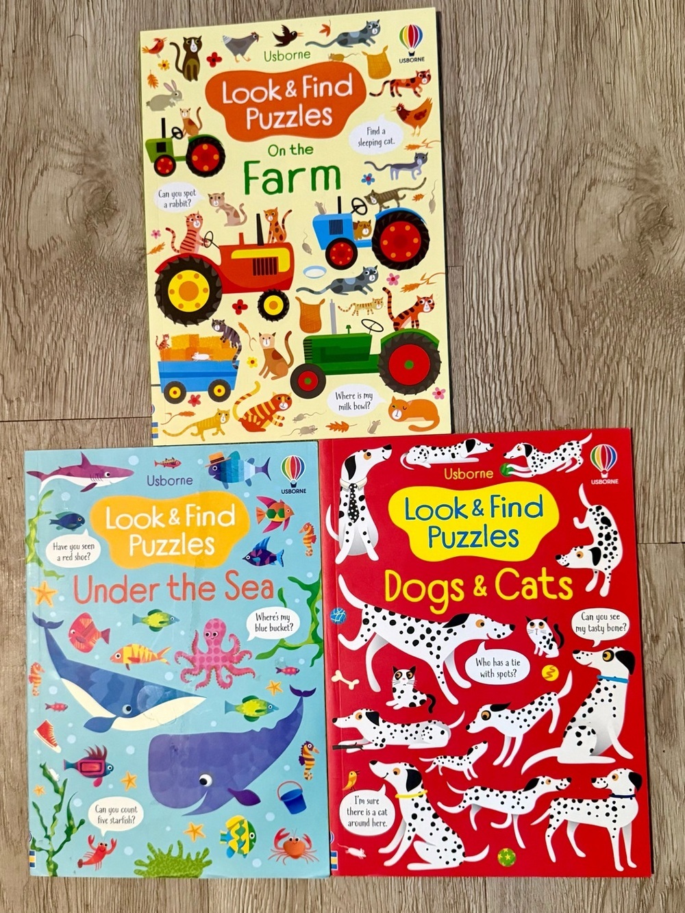 Usborne Kids Look & Find I Spy Softcover Books,
Set of 3